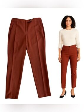 Tailored Straight-Leg Women’s Pants in Rust